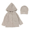 Lilette Natural Taupe Chunky Knit Cardigan Set