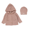 Lilette Dusty Pink Chunky Knit Cardigan Set