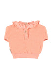 Piupiuchick Pink/Apple Print Collar Baby Sweatshirt