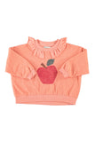 Piupiuchick Pink/Apple Print Collar Sweatshirt