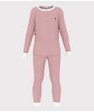 Petit Bateau Raspberry/White Stripe Pajamas
