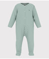 Petit Bateau Green Milleraies Stripe Snap Footie