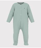 Petit Bateau Green Milleraies Stripe Snap Footie