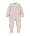 Petit Bateau Velour Pink Footie with Collar
