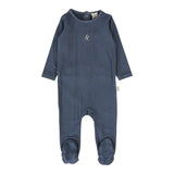 Lil Legs Off Blue Emblem Footie
