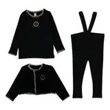 Lilette Black Velour Cardi 2pc Set