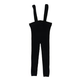 Analogie Black Knit Long Suspender Leggings