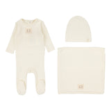 Lilette Cream Pointelle Emblem Layette Set