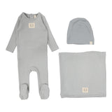 Lilette Light Blue Pointelle Emblem Layette Set