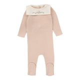 Lilette Soft Pink Knit Collar Footie