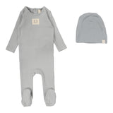 Lilette Light Blue Pointelle Emblem Footie Set
