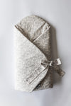 Petit Laure Grey Pigeons Baby Wrap with Bow