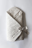 Petit Laure Grey Pigeons Baby Wrap with Bow