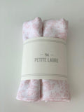 Petit Laure Pink Pigeons Bamboo Swaddle