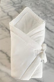 Petit Laure White Baby Wrap with Bow