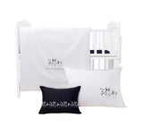 Mini Manilla Solid Signature Baby Linen Set Black/White