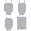 Bebe Bella White/Mauve 4pk Onesies