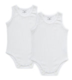Petit Clair White Rib Tank Onesies