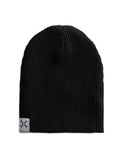 Jacqueline & Jac Black Thick Rib Knit Beanie