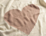 Domani Home Chunky Knit Pink Heart Blanket