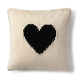 Domani Knit Black Heart Pillow