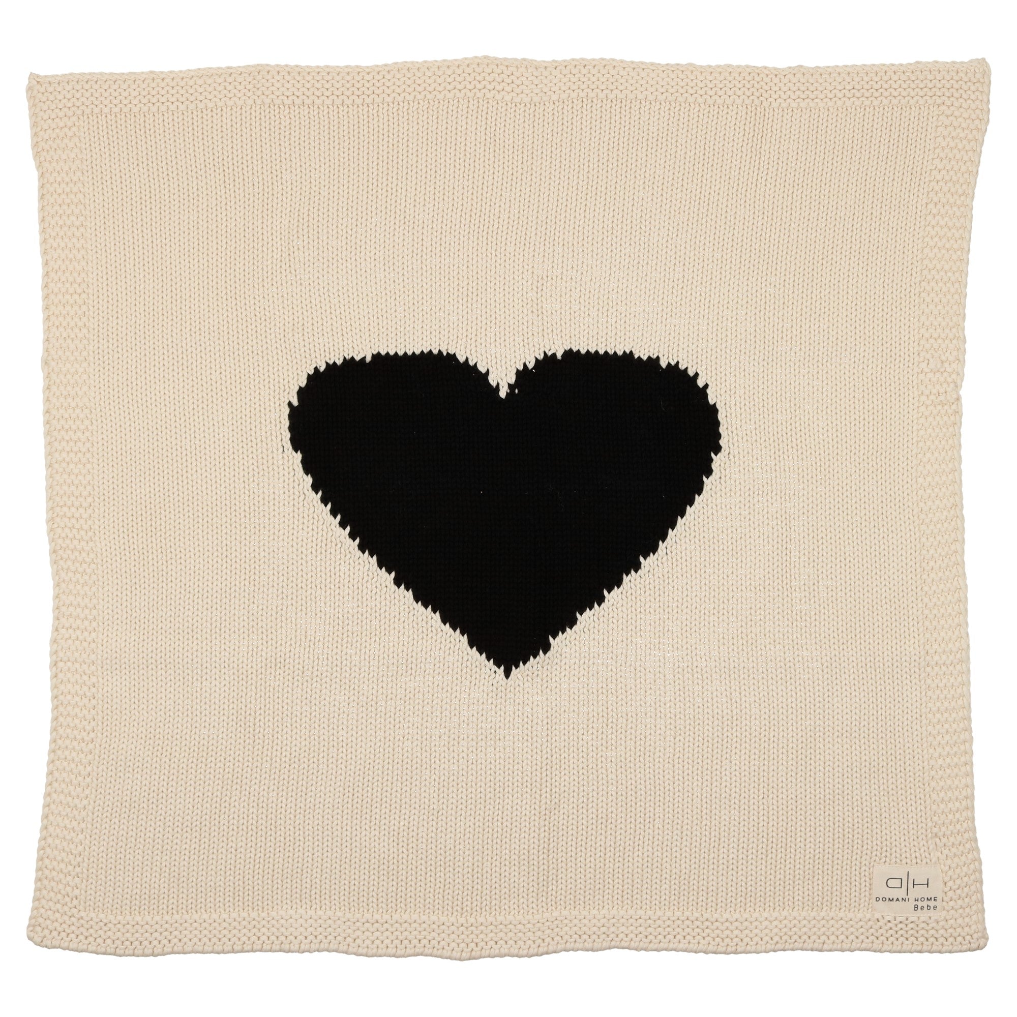 Domani Home Black Heart Baby Blanket Domani Home Black Heart Baby Blanket