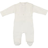 Mio Cotton White Knit Blanket and Bonnet