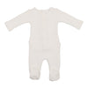 Latte Baby White Quilted Footie
