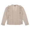 Tocoto Vintage Off White Knit Openwork Flounce Cardigan