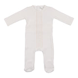 Mio White/Blush Smock Down Footie