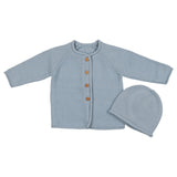 Peluche Blue Knit Cardigan/Hat
