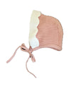 Carmina Pink Knit Ruffle Bonnet
