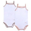 Petit Clair White/Coral 2pk Bodysuits